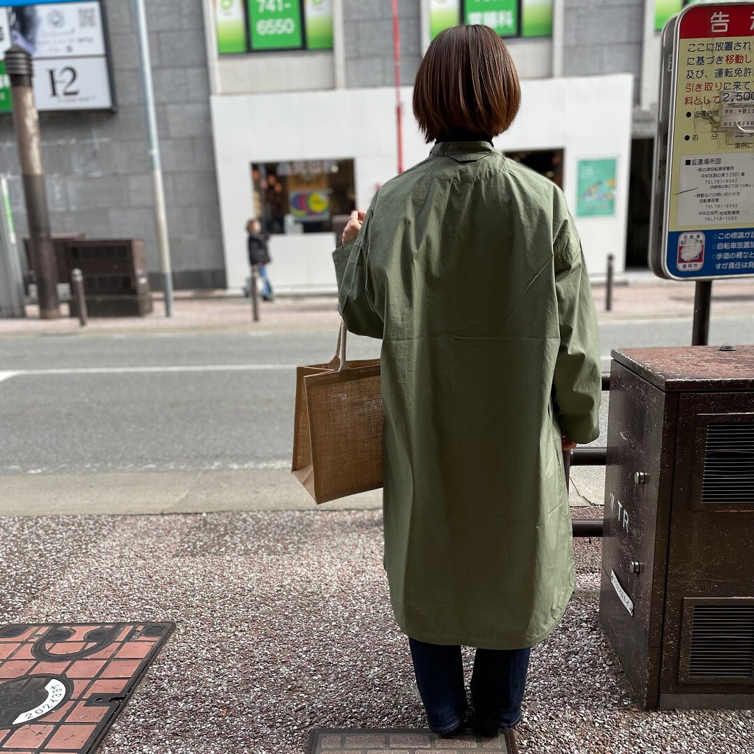 MUJI LABO ムジラボ 綿混撥水リブ付きコート　ロング　男女兼用